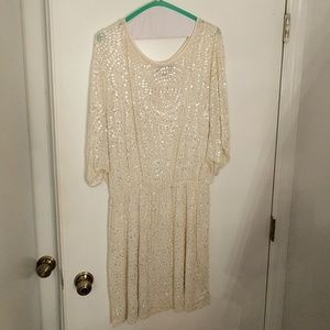 Alexia Admor white/cream/sequin mini dress, L